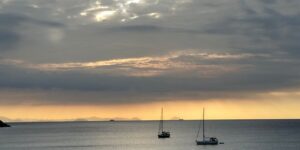 Start the day with a sunrise over Agia Marina Bay